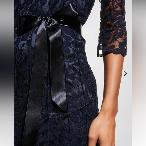 Rickie Freeman For Teri Jon Sleeve Lace Overlay Gown Ling Dress - Picture 3 of 4